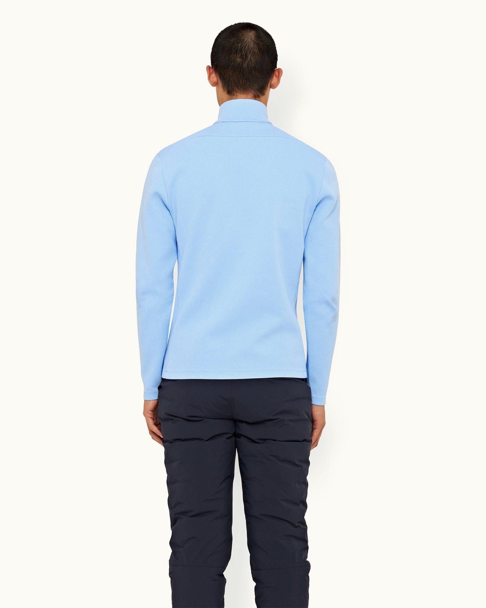 Glacier Blue Half-Zip Long-Sleeve Polo Shirt | Glacier Blue