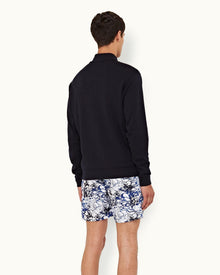 Night Iris Half-Zip Merino Jersey Pullover | Night Iris