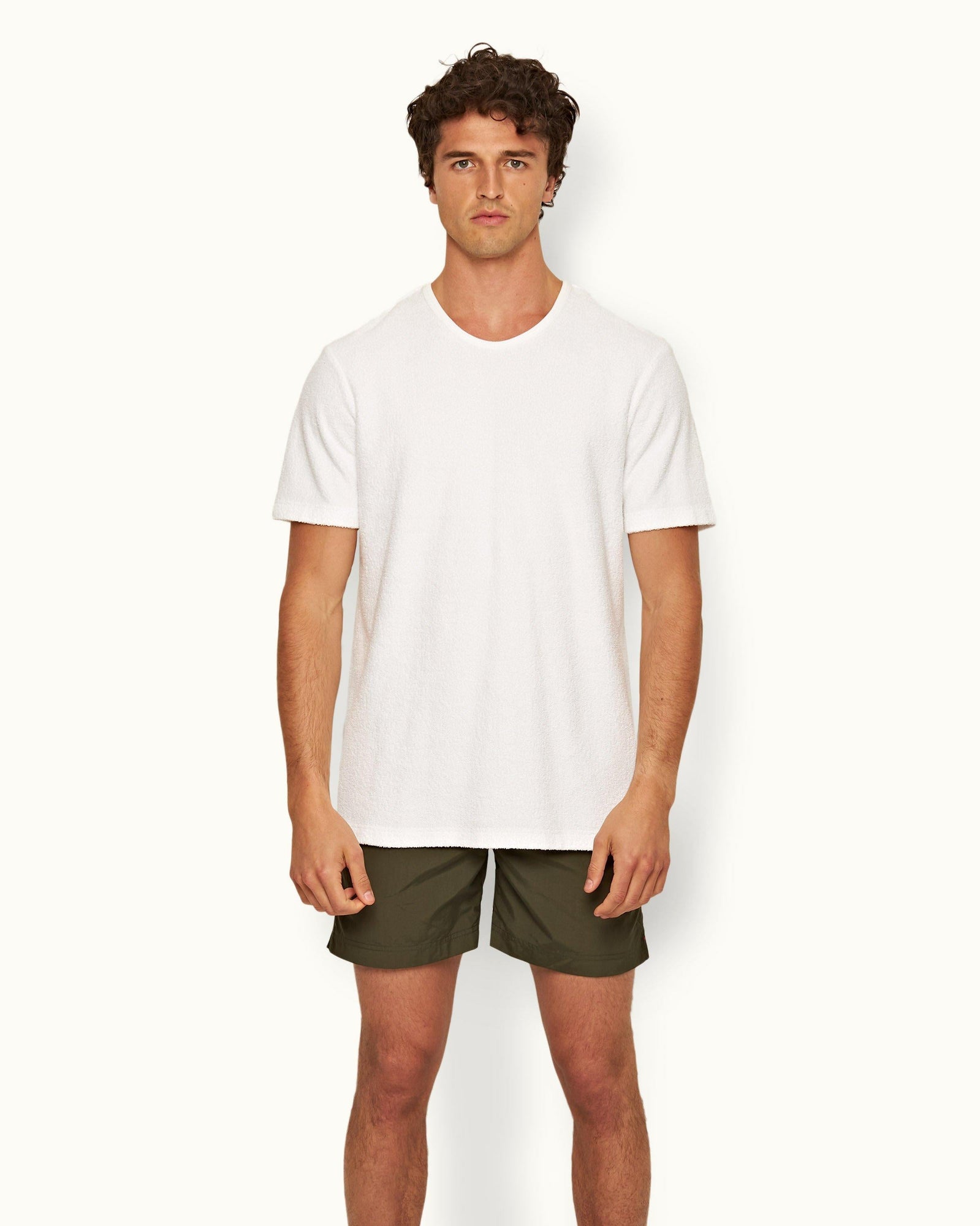 White Relaxed Fit Towelling T-shirt | White