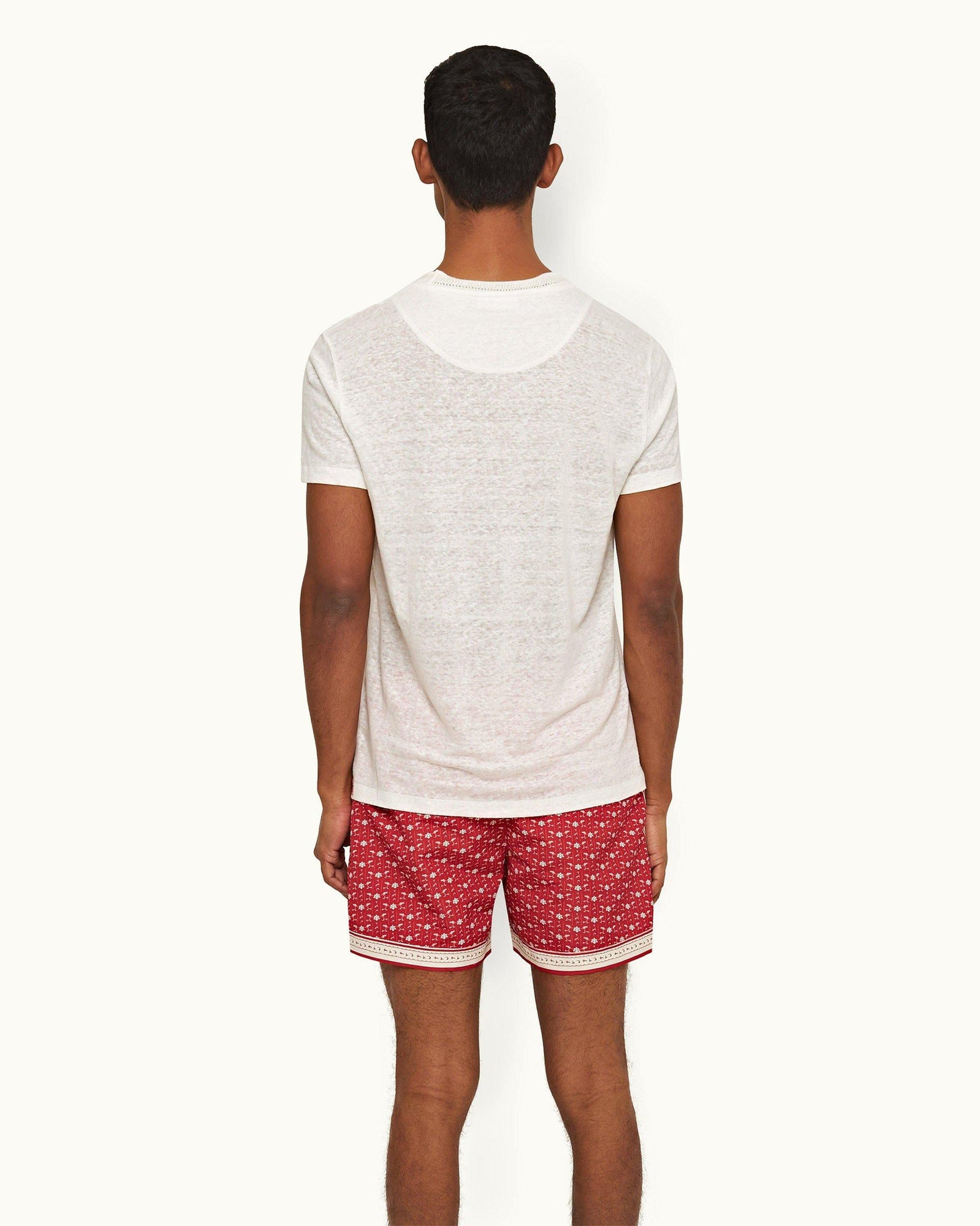 Sea Mist Classic Fit Short-Sleeve Cotton-Linen T-shirt | Sea Mist