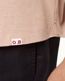 Crew Neck Cotton-Silk T-shirt In Seashell Pink | Seashell Pink