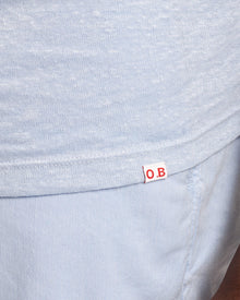 Ob-T Linen Crew Neck Linen T-shirt In Soft Blue | Soft Blue