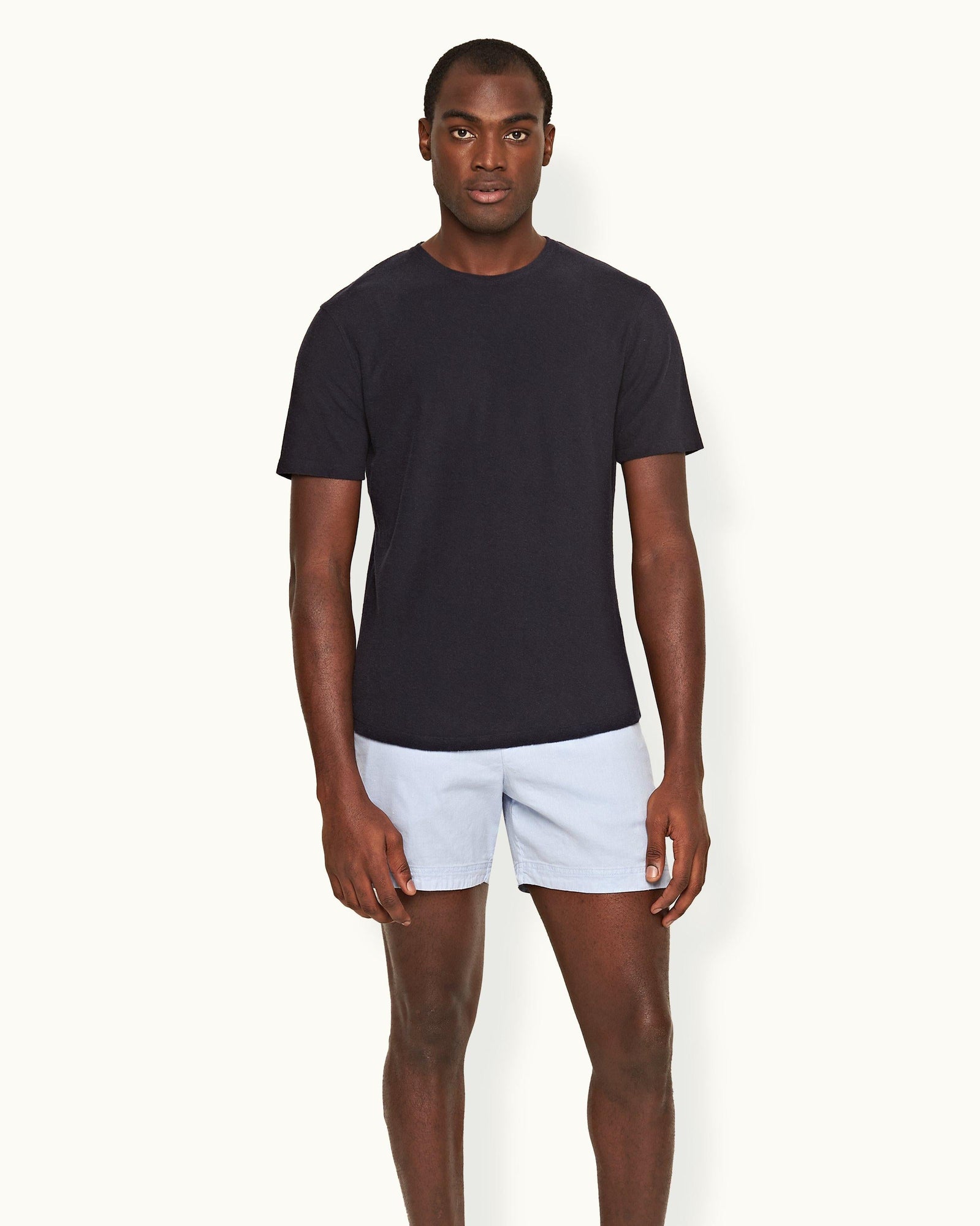 Ob-T Towelling Crew Neck Organic Cotton Towelling T-shirt Night Iris | Night Iris