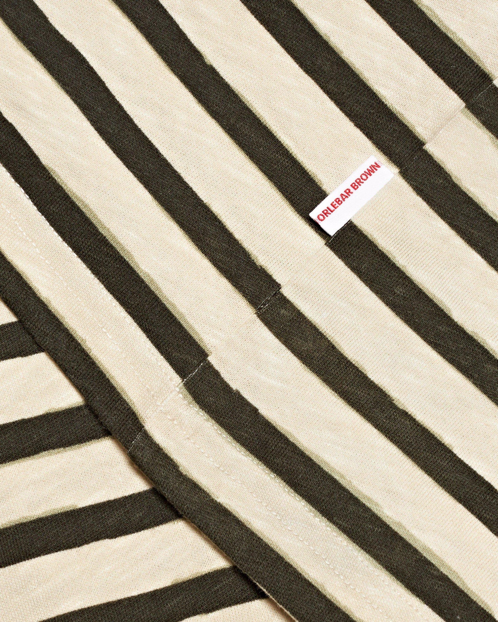 Cloud/Forest Night Stripe Tailored Fit Long-Sleeve Crew Neck T-shirt | Cloud/Forest Night