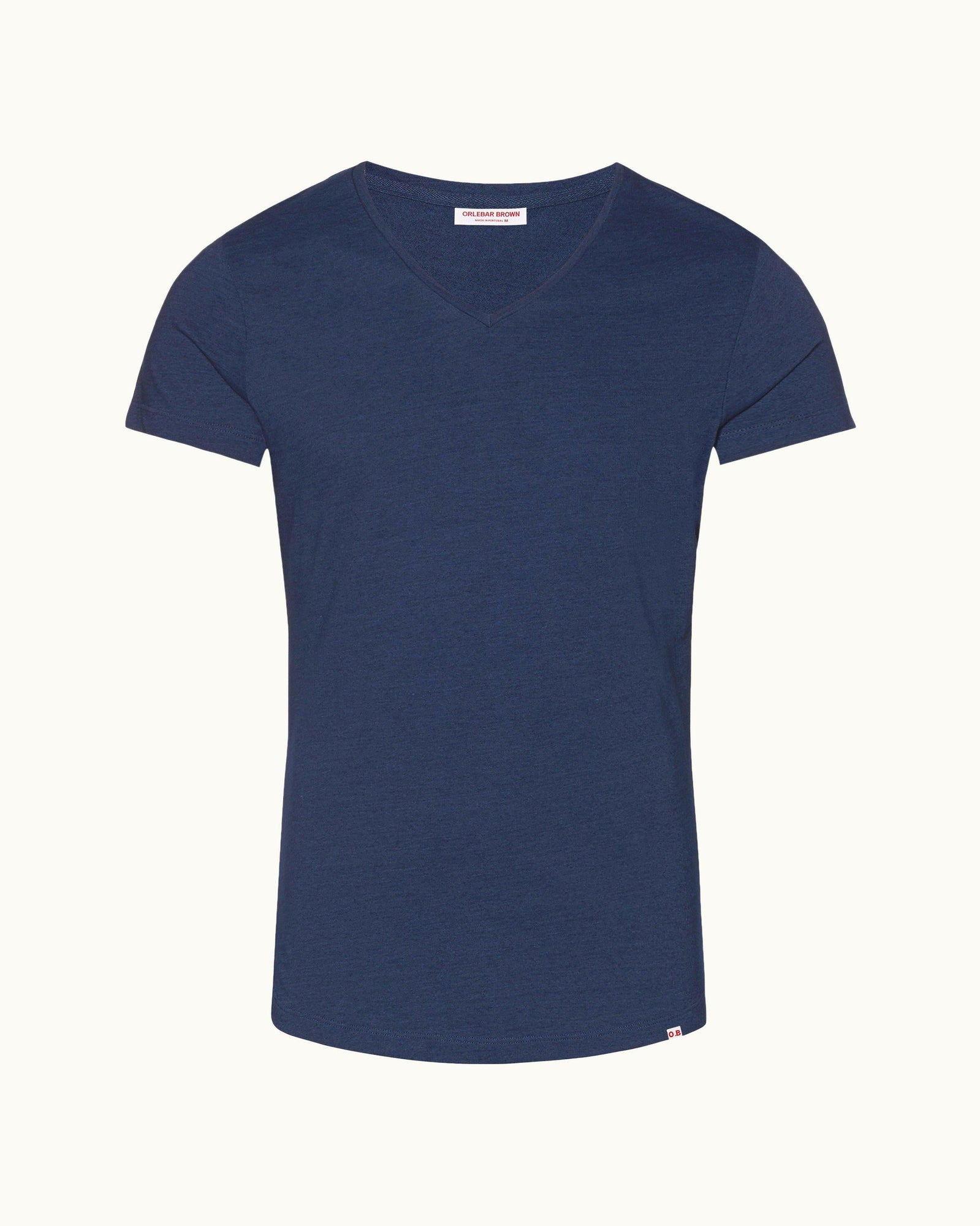 Ob-V Denim Tailored Fit V-neck T-Shirt | Denim Pigment
