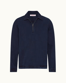 Indigo Relaxed Fit Overhead Denim Cotton Smock | Indigo