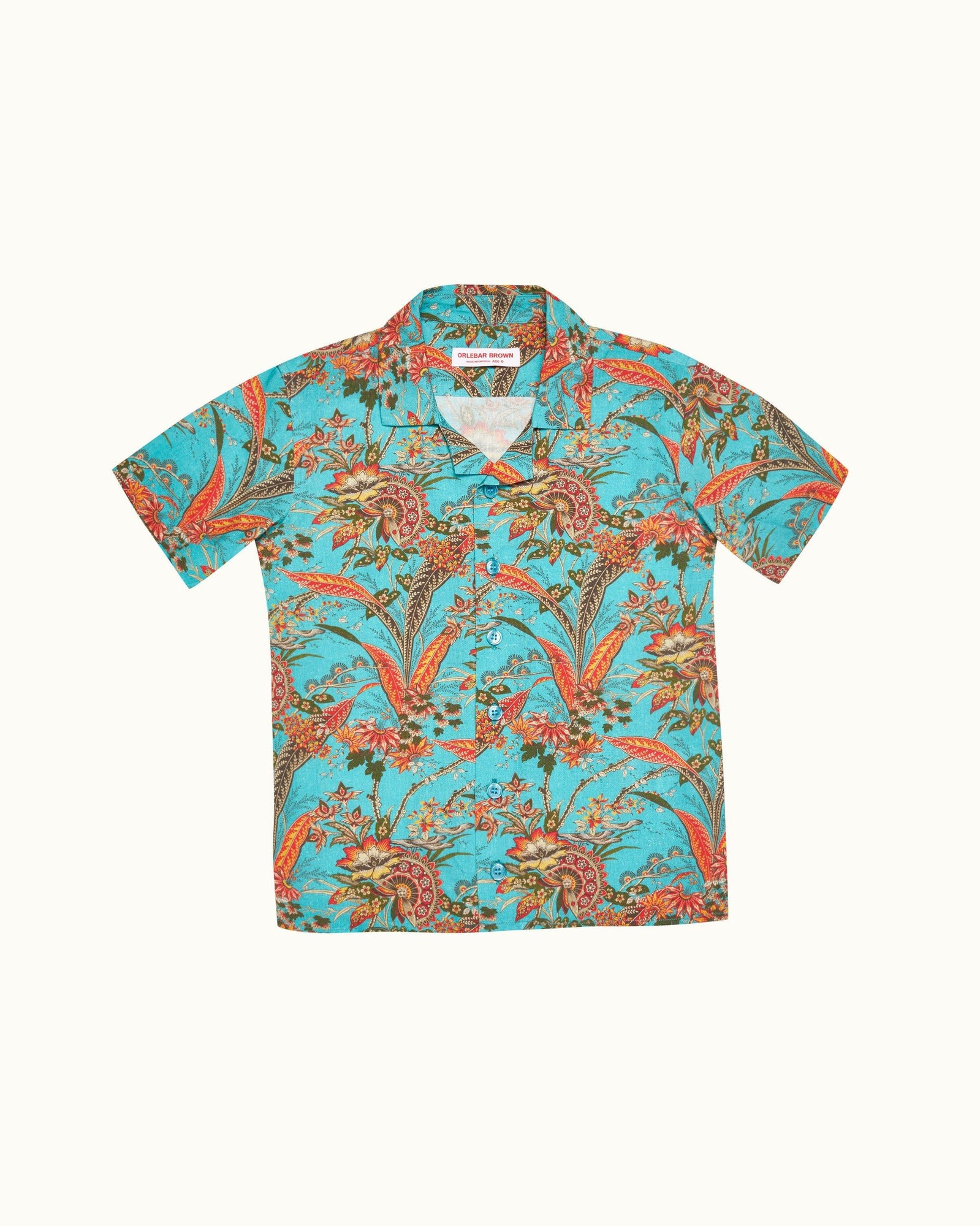 Kids | Veranda Capri Collar Short-Sleeve Lotus Shirt | Veranda