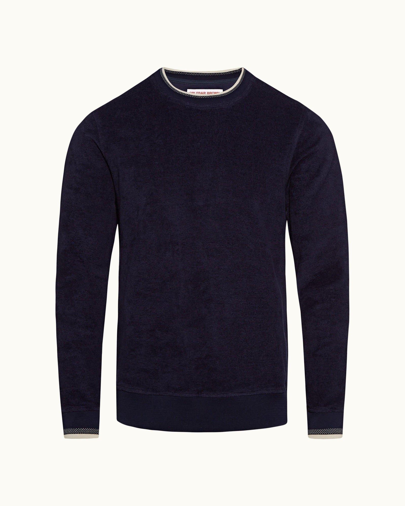 Pierce Towelling Navy/Alabaster Classic Fit Towelling Sweatshirt | Navy/Alabaster