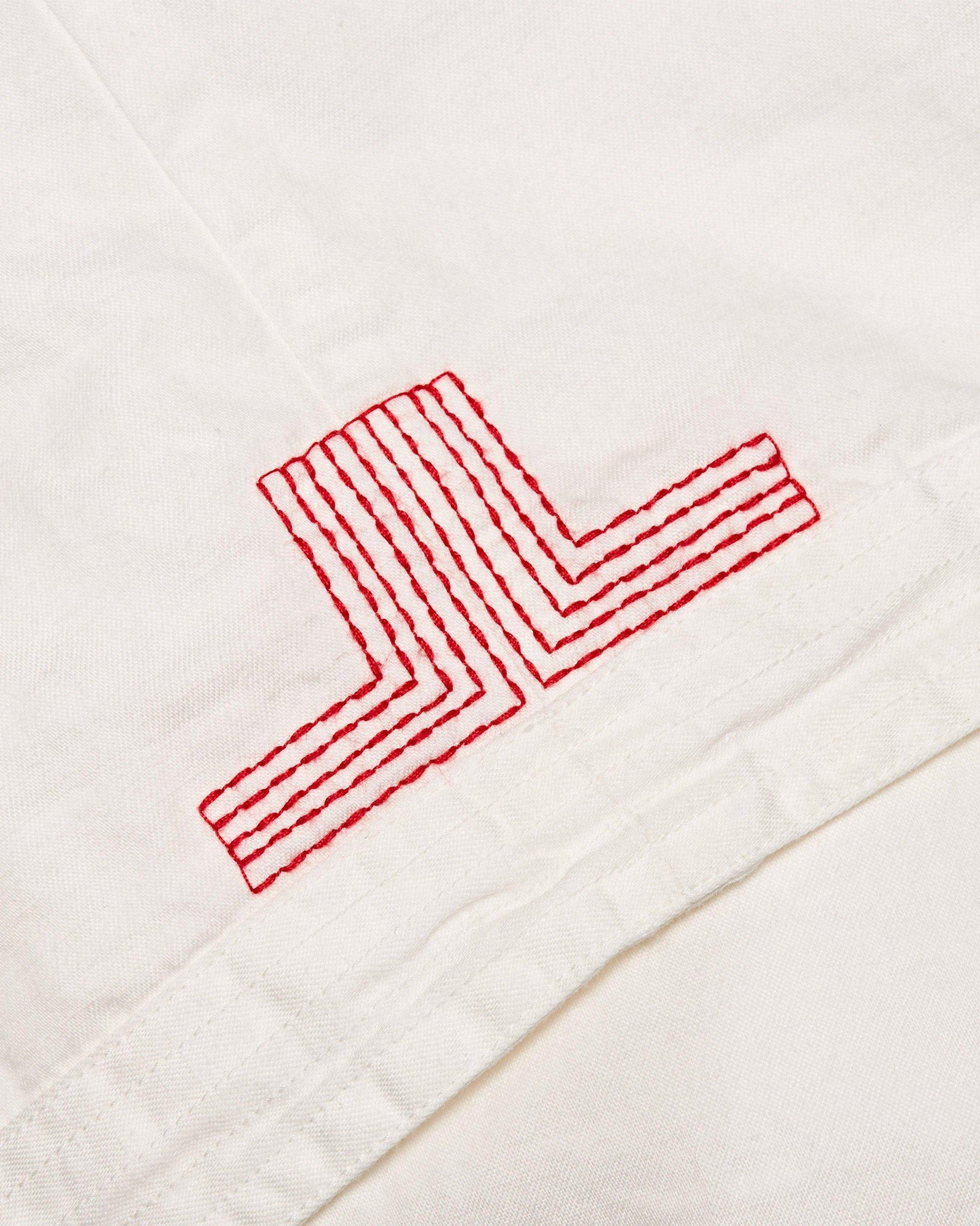 Sea Mist Classic Collar Overhead Mix Fabric Shirt | Sea Mist