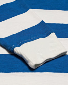 Kids | Signal Blue/Sea Mist Stripe Long-Sleeve Polo shirt | Signal Blue/Sea Mist