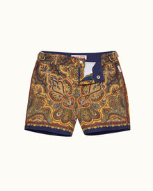 Kids | Lagoon Blue/White Mystique Paisley Classic Swim Shorts | Lagoon Blue/White
