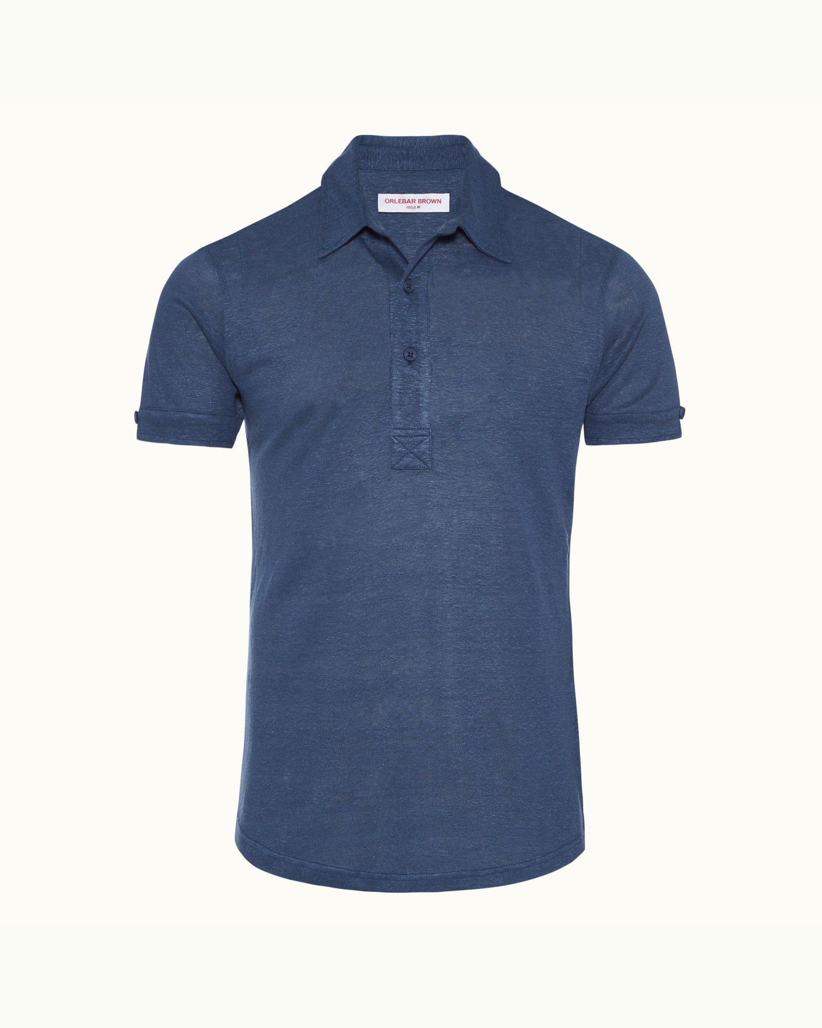 Sebastian Linen Classic Blue Tailored Fit Linen Polo Shirt | Classic Blue