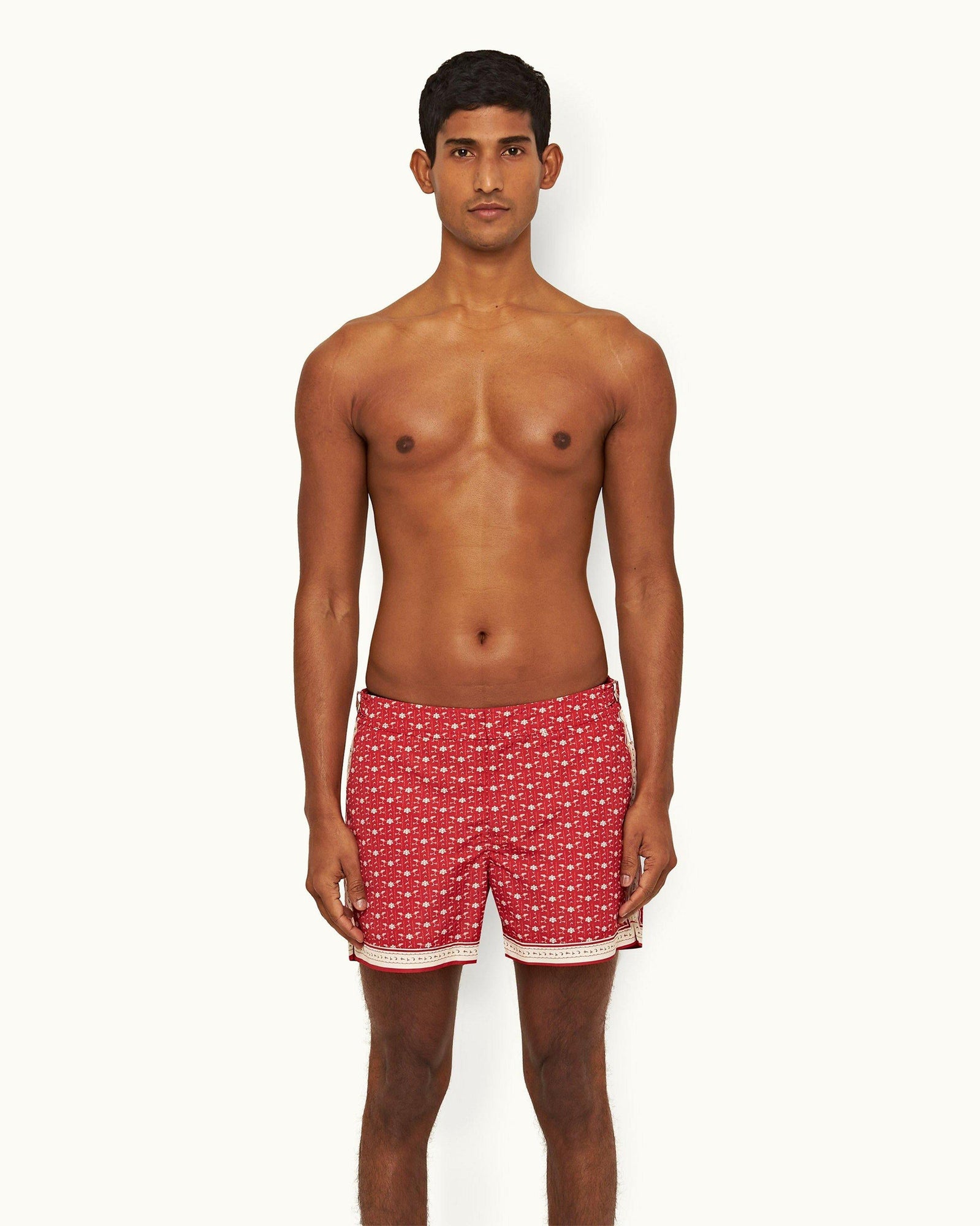 Vermillion/Sea Mist Bandana Shorter-Length Swim Shorts | Vermillion/Sea Mist