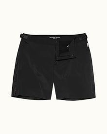 Black Bonded Tape Shorter-Length Swim Short | Black