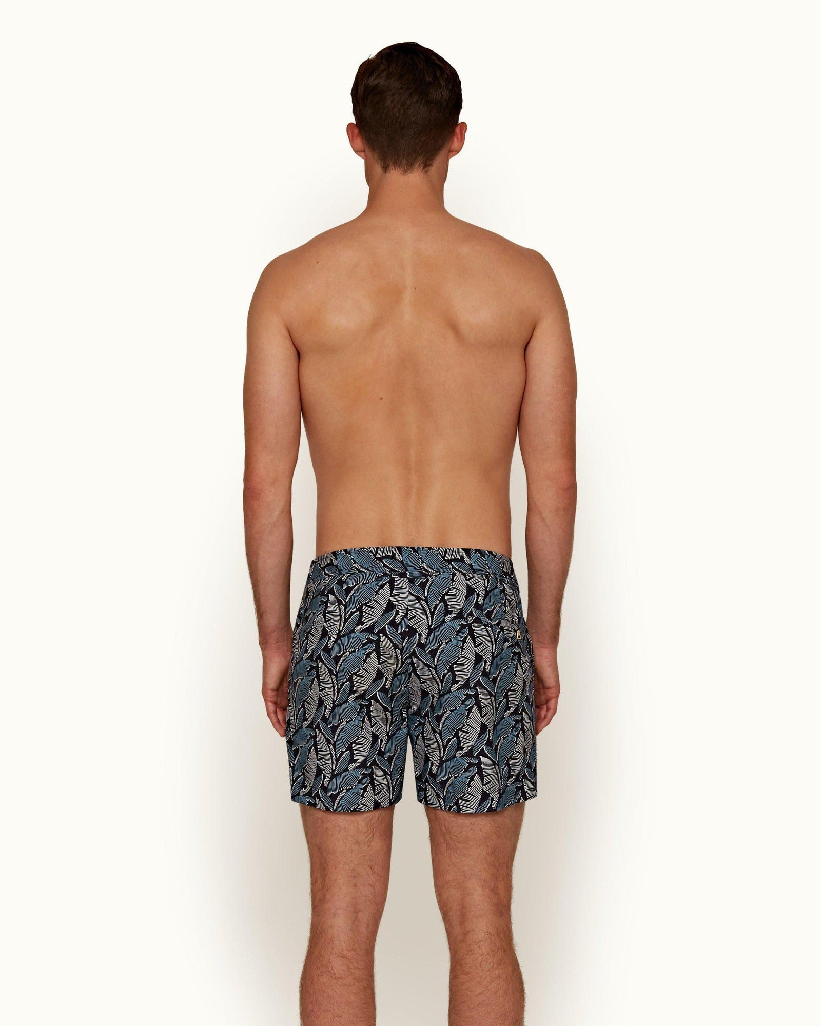 Setter Maya Blue/Navy Mantaro Print Shorter-Length Swim Shorts | Maya Blue/Navy