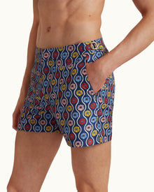 Setter Whitsun Print Shorter-Length Swim Shorts Woven In France in Midnight Navy | Midnight Navy