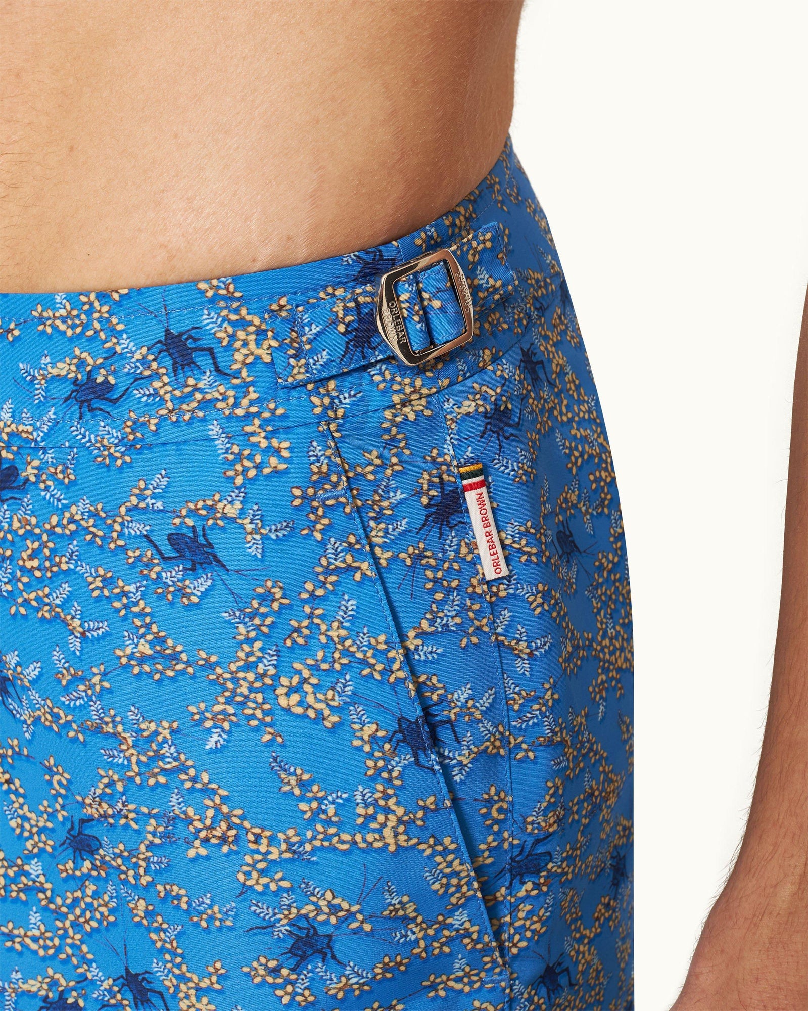 Setter Wonder Full Print Shorter-Length Swim Shorts Woven In France in Springfield Blue | Springfield Blue