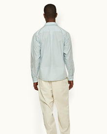 Powdered Sky Relaxed Fit Overhead Organic Cotton Shirt | Powdered Sky