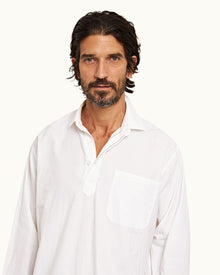 Shanklin White Easy Fit Cotton Overhead Shirt | White