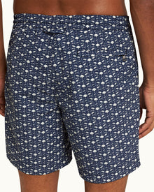Dark Sapphire/Sea Mist Bandana Drawcord Mid-Length Swim Shorts | Dark Sapphire/Sea Mist