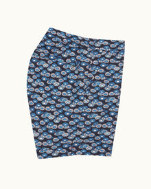 Standard Night Iris/Powdered Sky Floral Fantasy Mid-Length Drawcord Swim Shorts | Night Iris/Powdered Sky