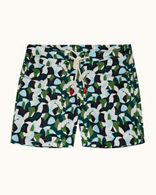 Standard Racing Green/Horizon Blue Moissan Mid-Length Drawcord Swim Shorts | Racing Green/Horizon Blue