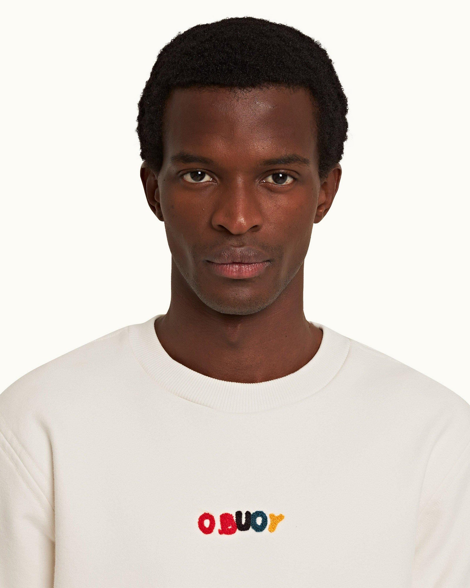 White Sand O.BUOY Classic Fit Crewneck Washed Sweatshirt | White Sand