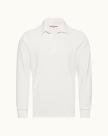Cloud Garment Dye Cotton Towelling Polo Shirt | Cloud
