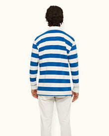 Signal Blue/Matchstick Stripe Classic Fit Long-Sleeve Polo Shirt | Signal Blue/Matchstick