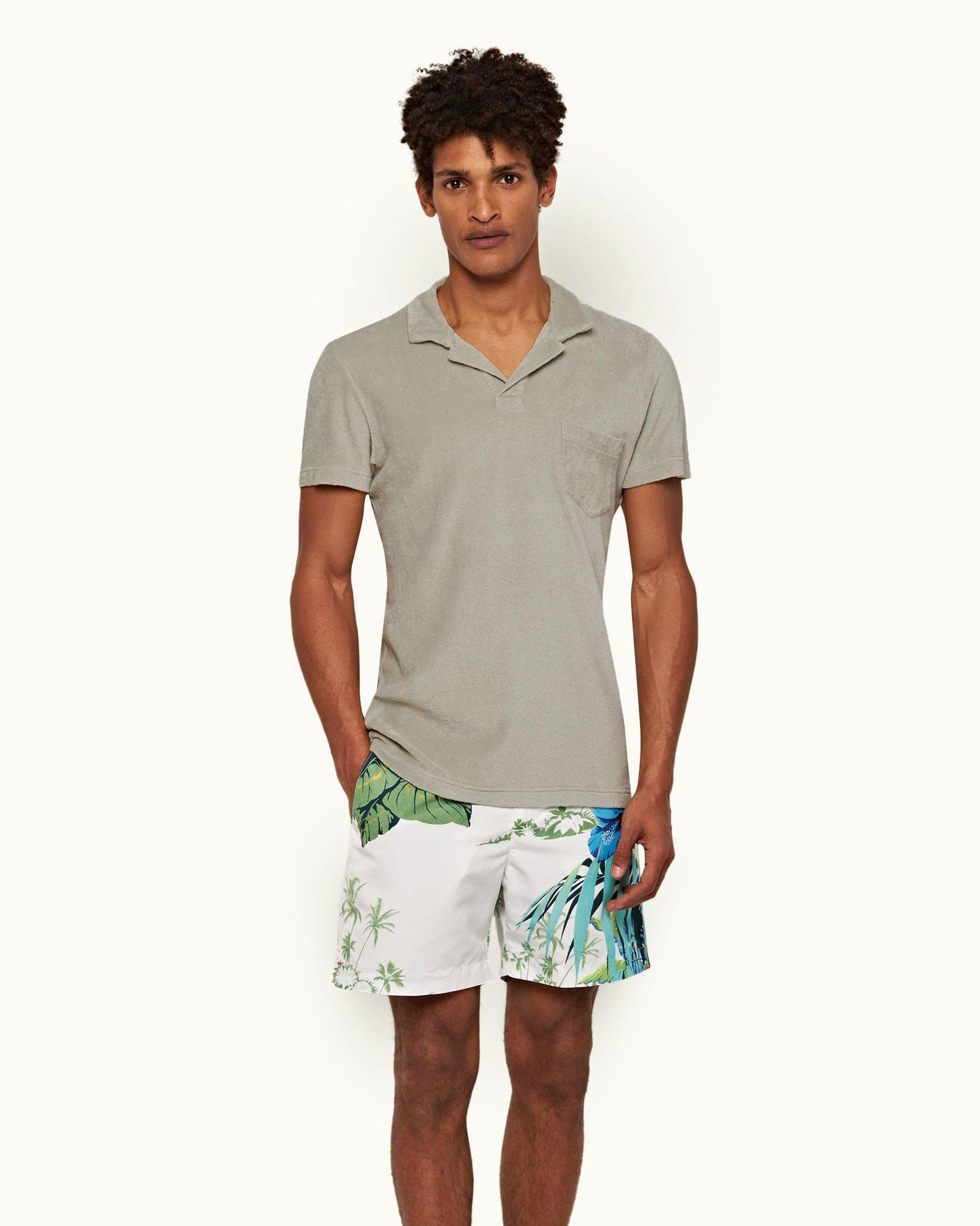 Cliff Grey Tailored Fit Towelling Resort Polo Shirt | Cliff Grey