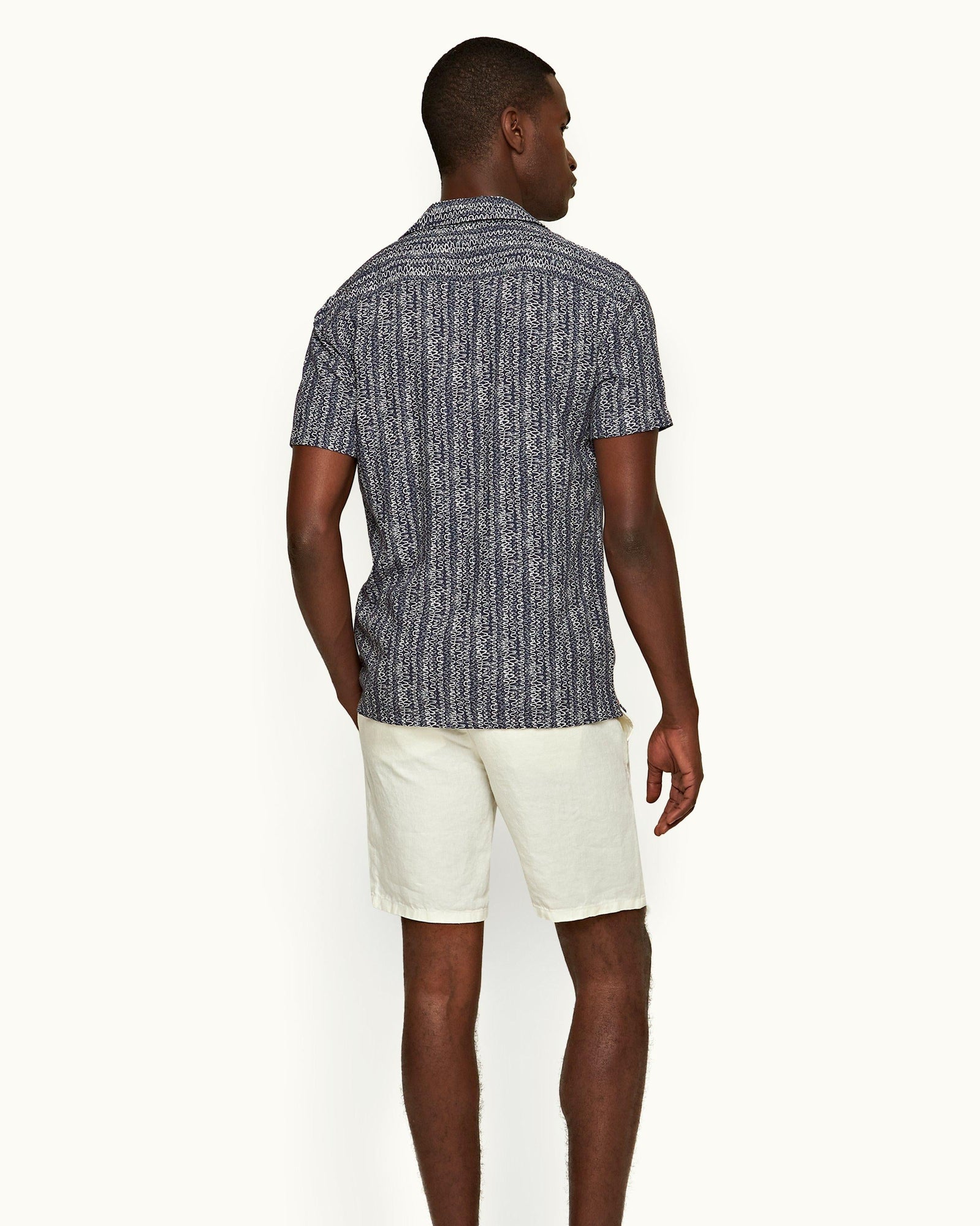 Midnight Navy Wavie Capri Collar Shirt | Midnight Navy