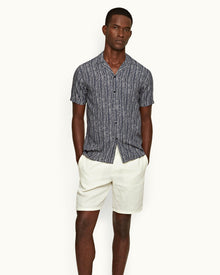 Midnight Navy Wavie Capri Collar Shirt | Midnight Navy