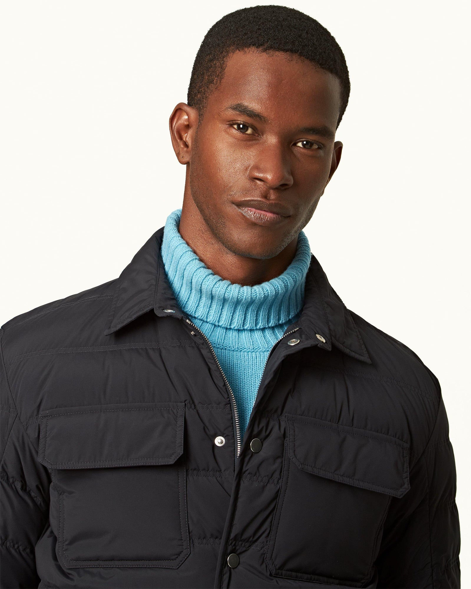 Night Iris Down-fill Quilted Shirt Jacket | Night Iris