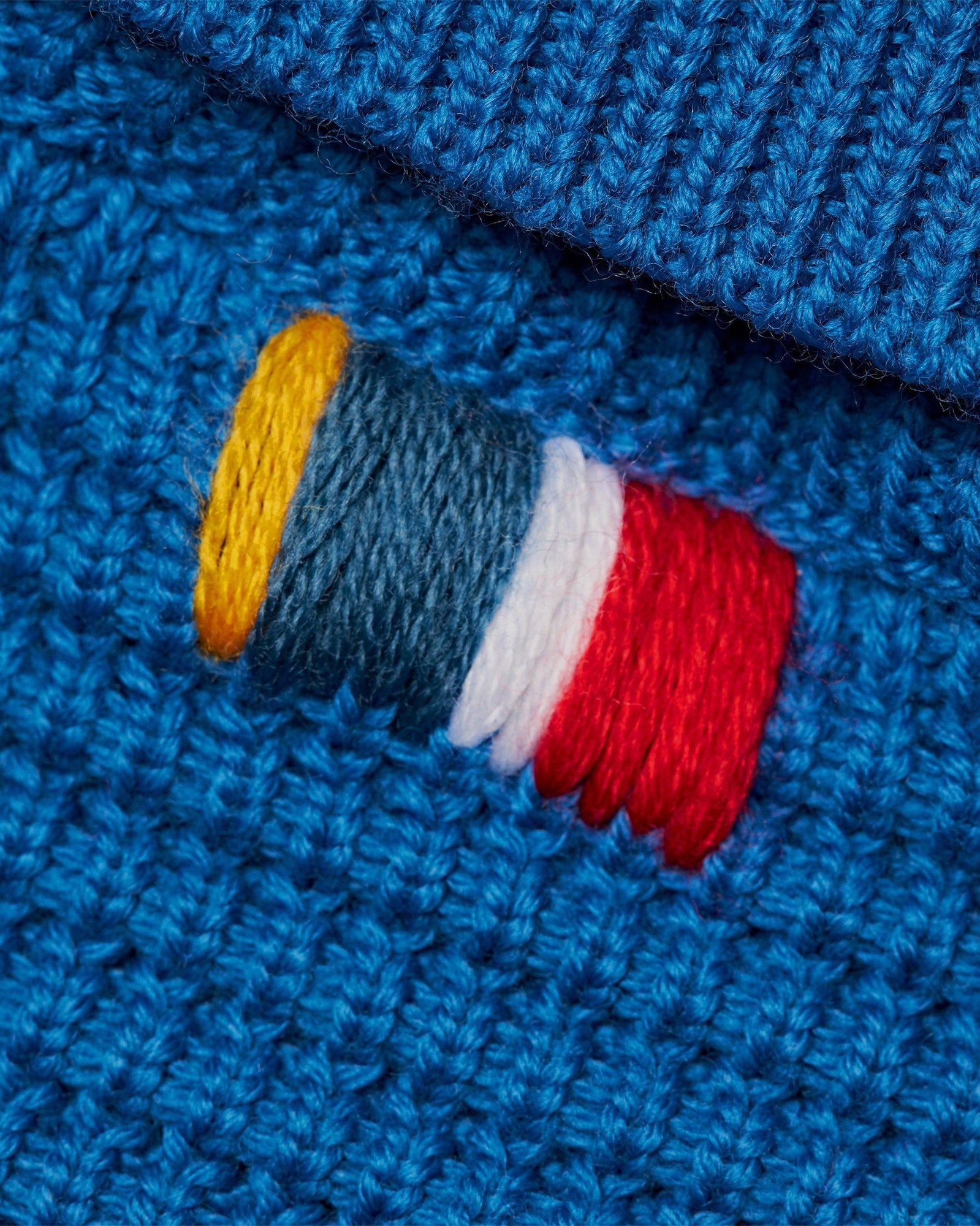 Signal Blue Classic Fit Roll Neck Merino Knit Jumper | Signal Blue