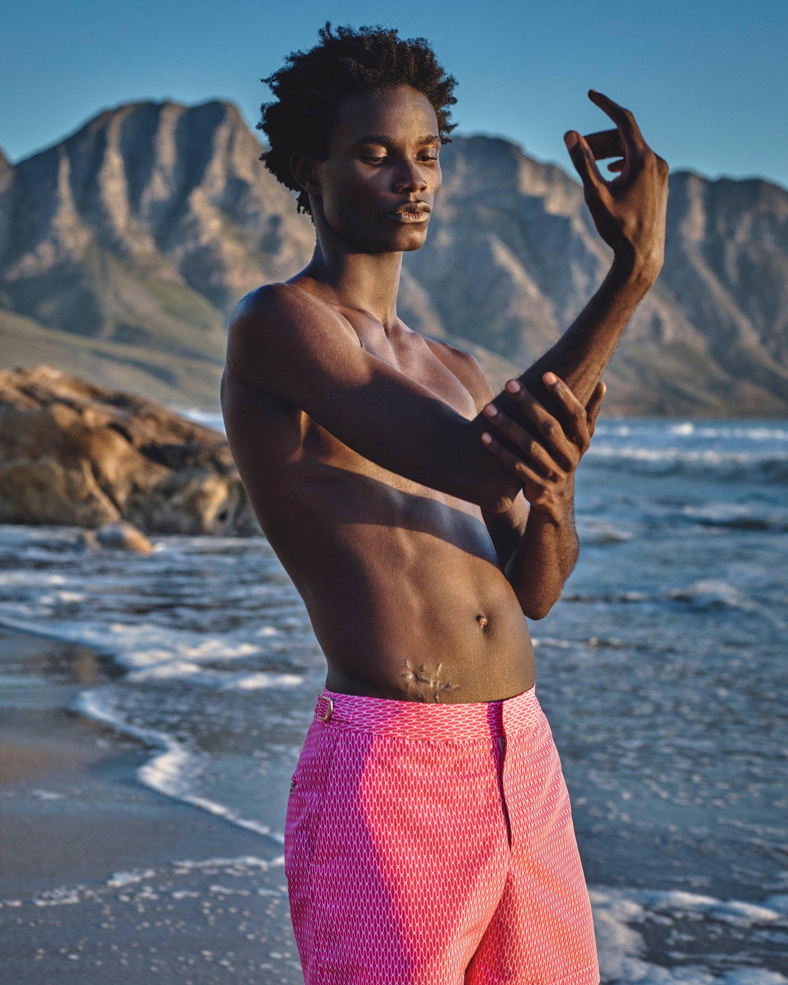 Wham/White Geo Pointpart Mid-Length Swim Shorts | Wham/White