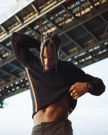 Bryce Black Tailored Fit O.B Stripe Side Seam Jumper | Black