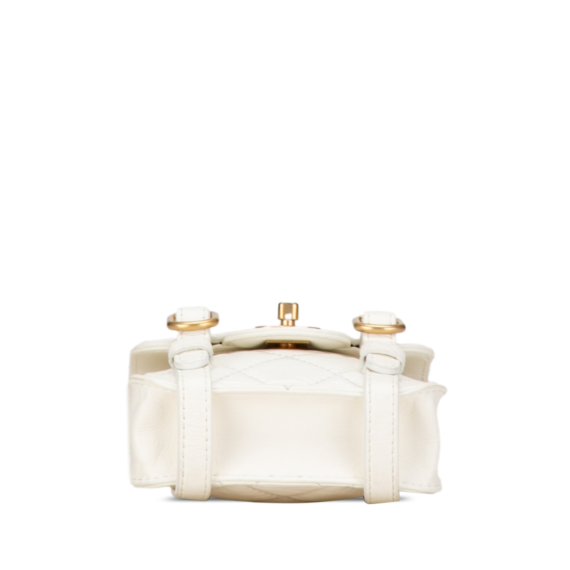 Chanel | Pre-Owned Mini Aged Calfskin City School Flap - II | White/Ivory
