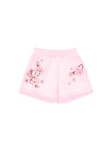 Girls | Peach Blossom Sweatshirt Shorts | FairyTale Pink