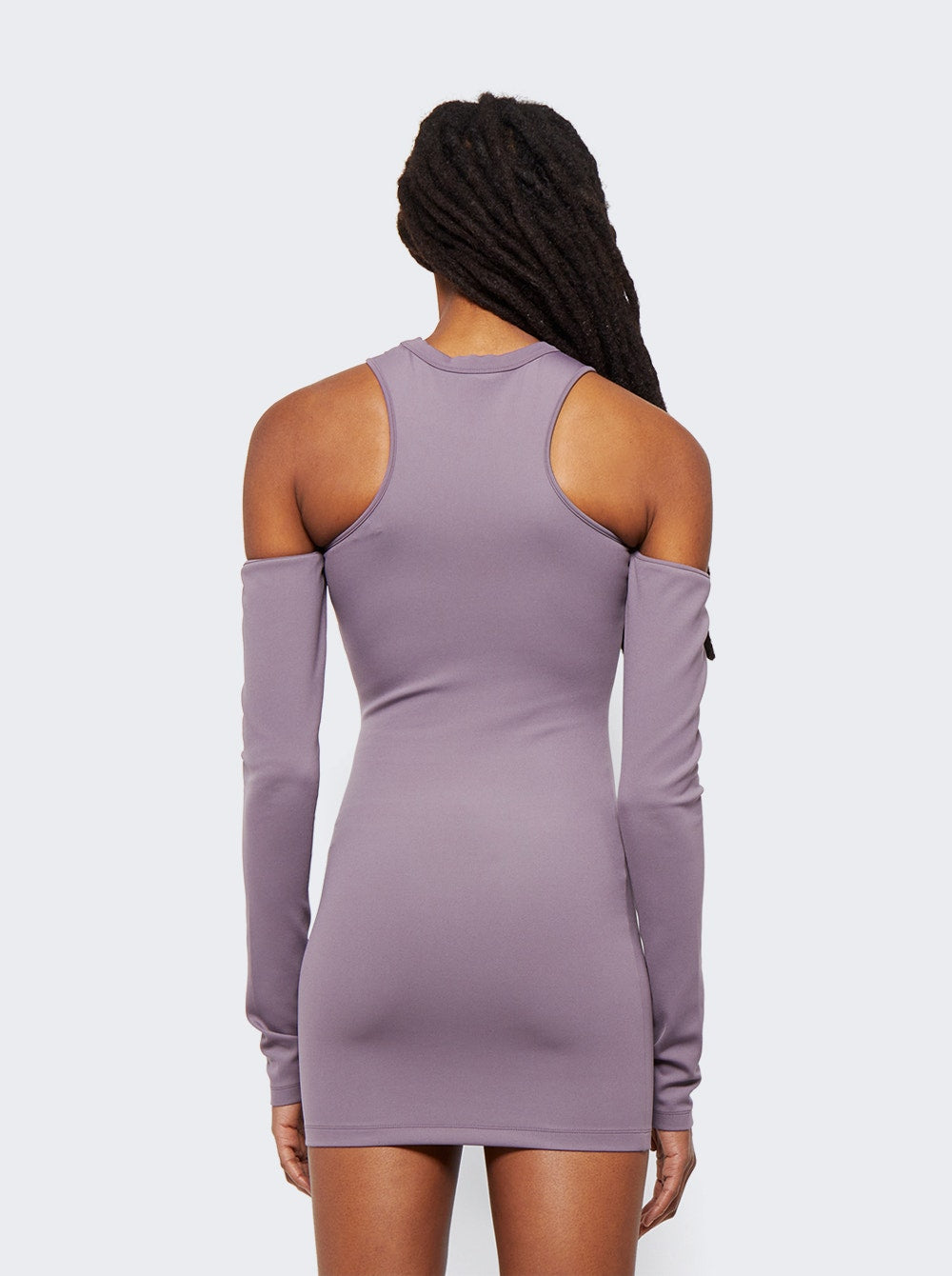 Women | Off-White | Sleek Asymmetric Mini Dress | Purple