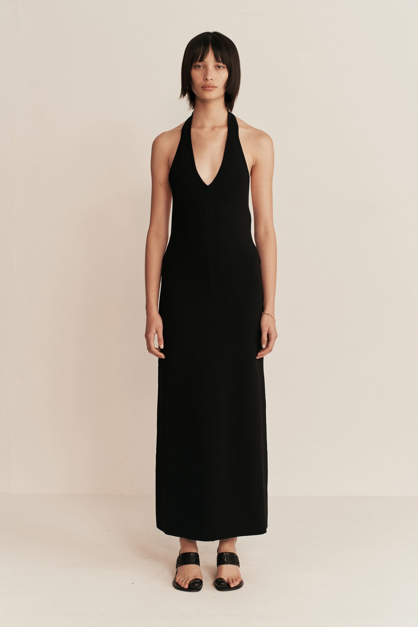 Obie Halter Knit Dress | Black