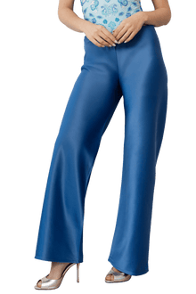 Olivette Satin Pants - Blue - Self - Adore