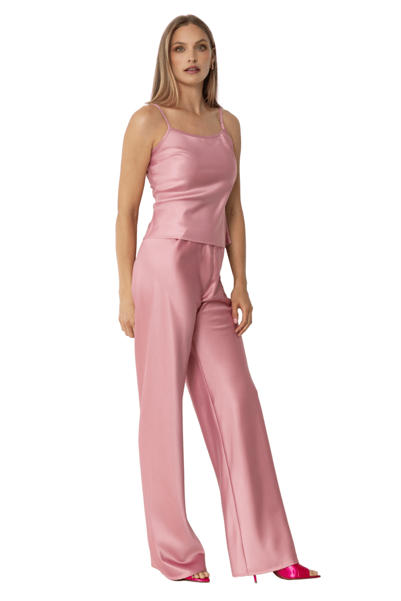Olivette Satin Pants - Blush Pink - Self - Adore