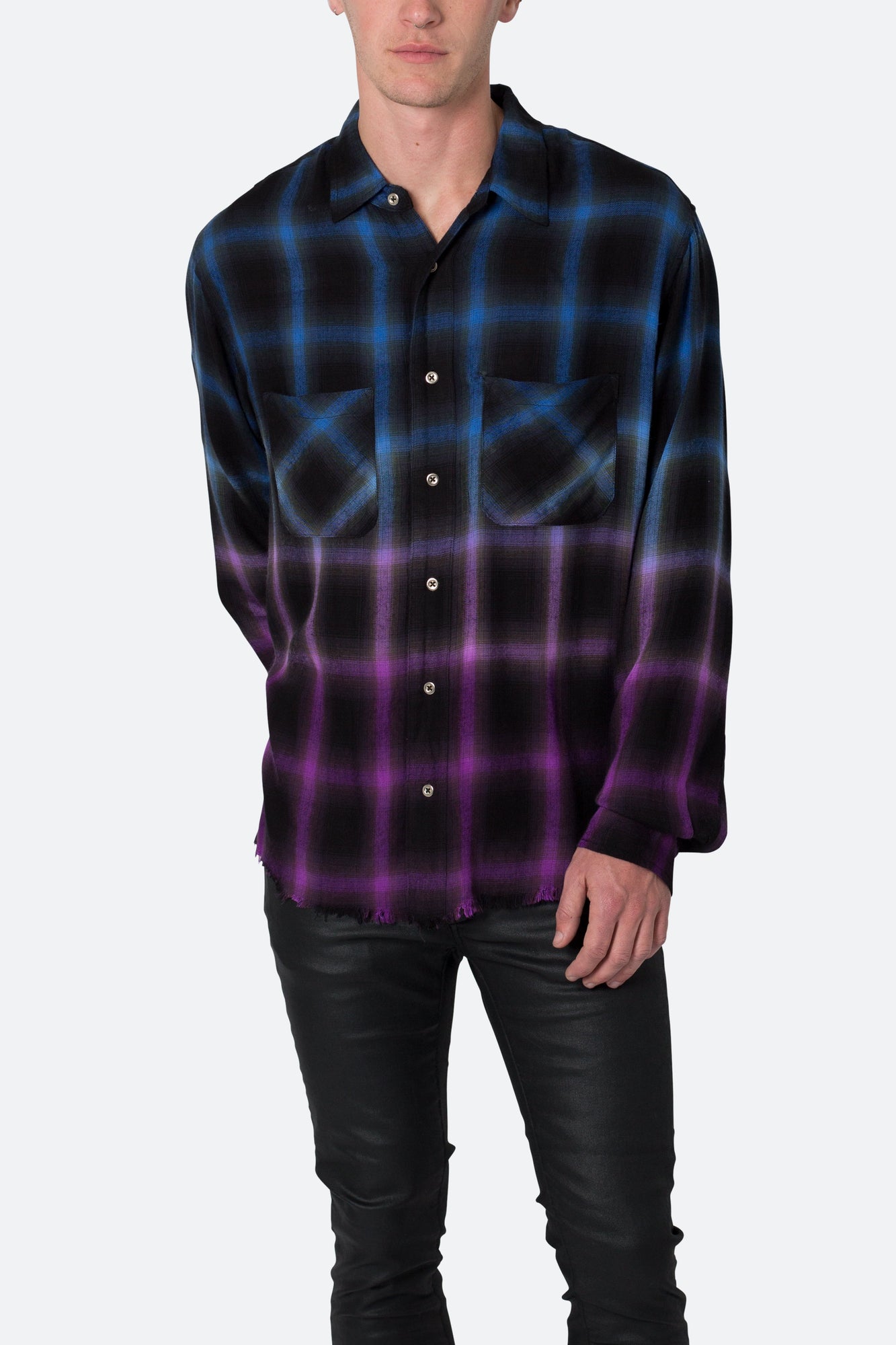 Ombre Flannel Shirt | Black x Purple