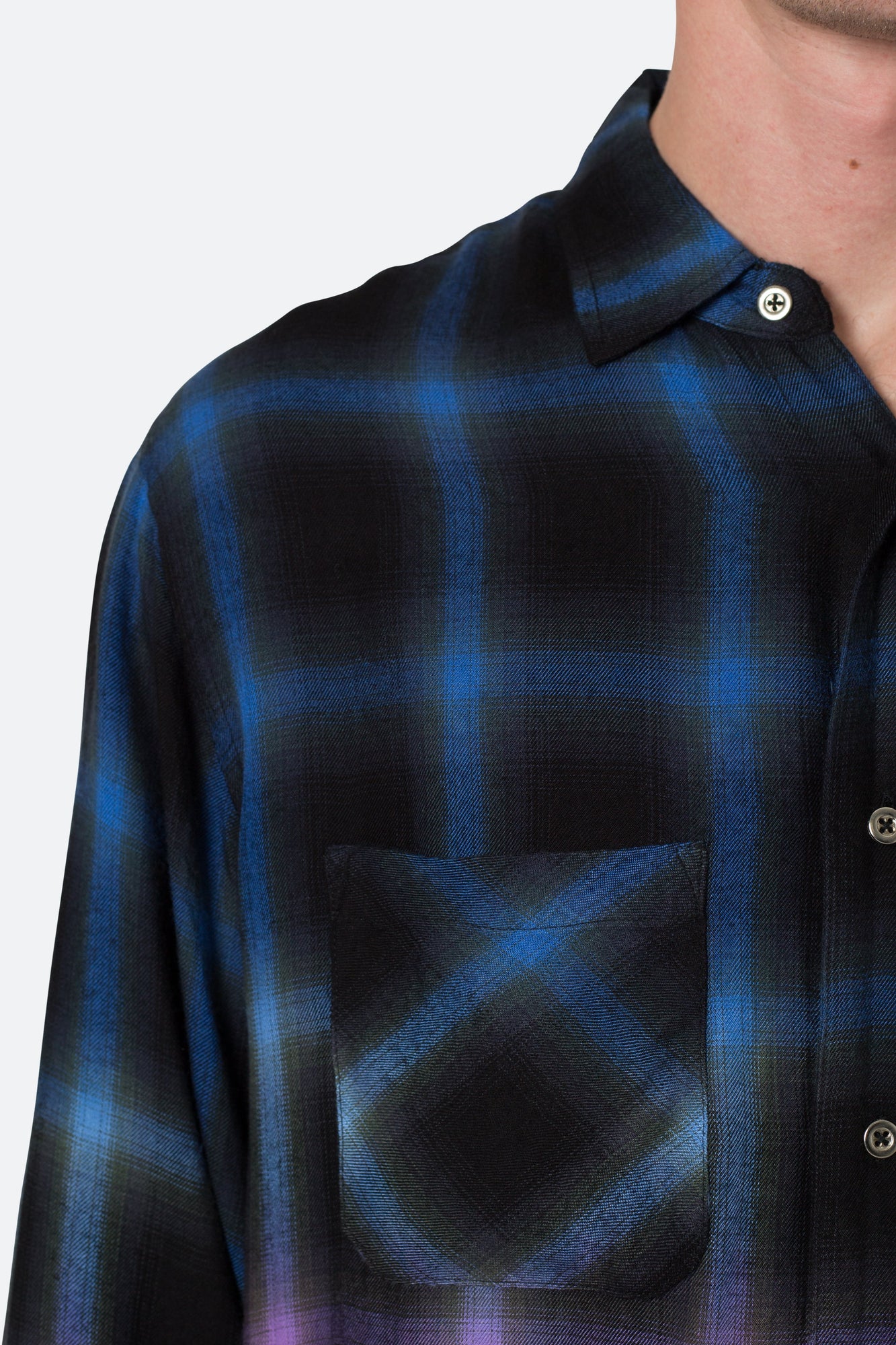 Ombre Flannel Shirt | Black x Purple