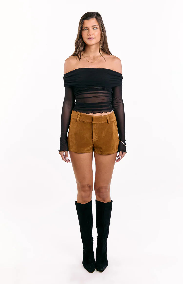 Ottie Suedette Shorts | Tan