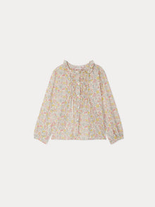 Girl | Gentille Smocked Blouse In Liberty Fabric | Pink Flowers