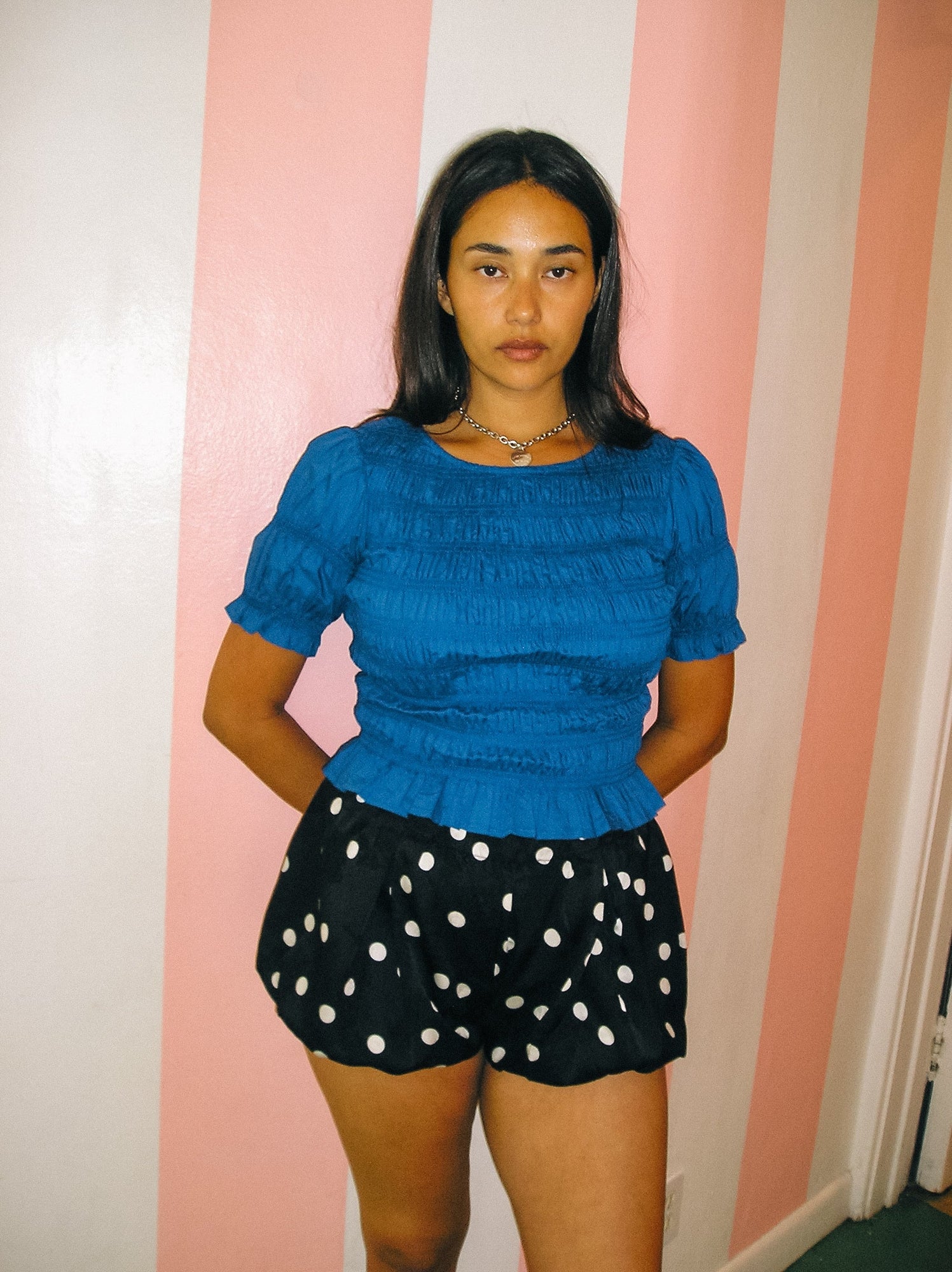 Sienna Smocked Top | Cobalt