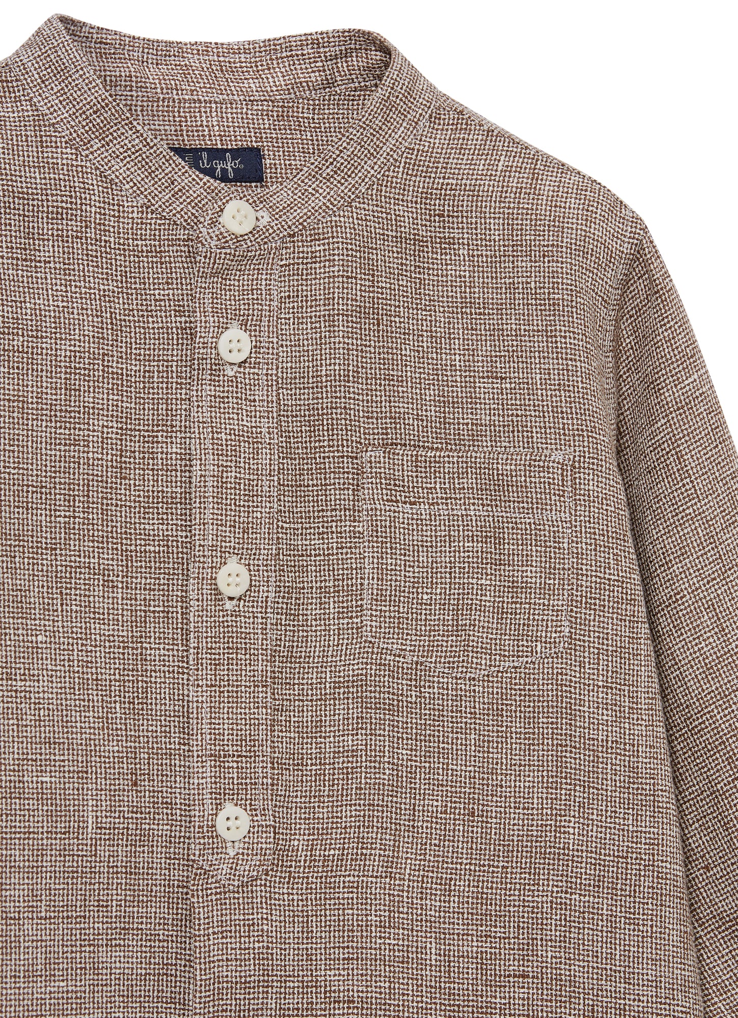 Guru Collar Linen Blouse | Terra