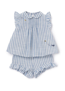 Girls Striped Outfit with Embroidery | Aviatore