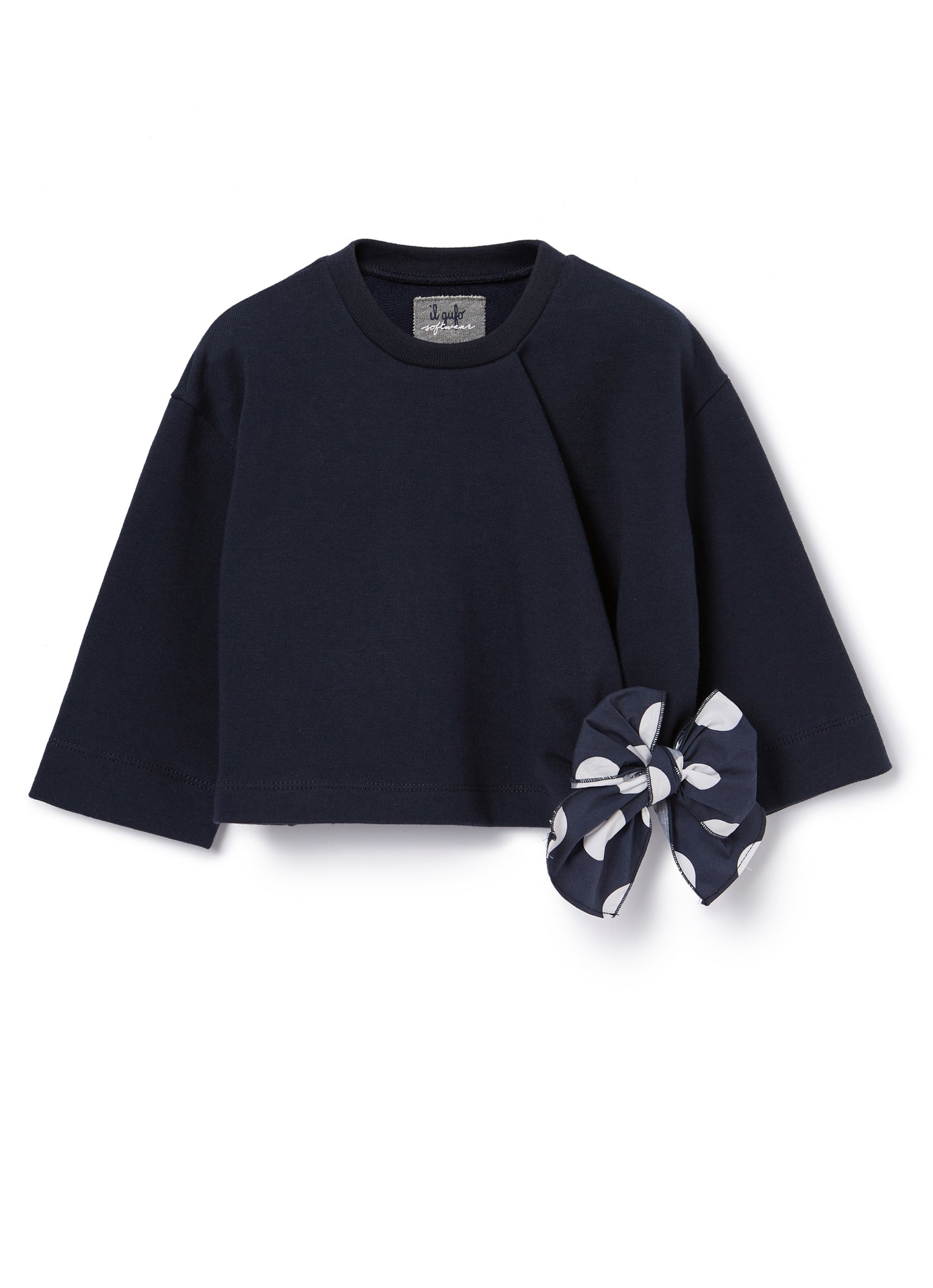Fleece Sweater with Bow | Blue/Blue